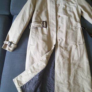 Kenneth Cole Khaki Single Breasted Button Down Trench Coat w/ Belt Size Medium